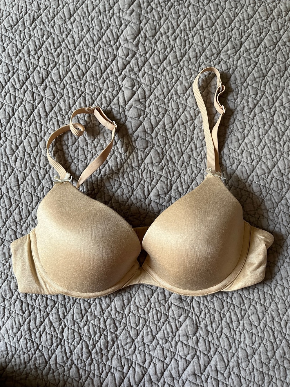 Heidi Klum Intimates tan colored padded underwire bra